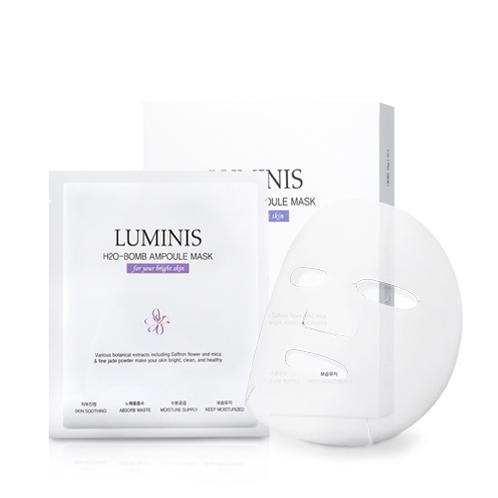 LUMINIS H2O-BOMB Ample Mask | Saffron, mask pack, sheet mask, cupra, hypoallergenic, one pack per day, pack