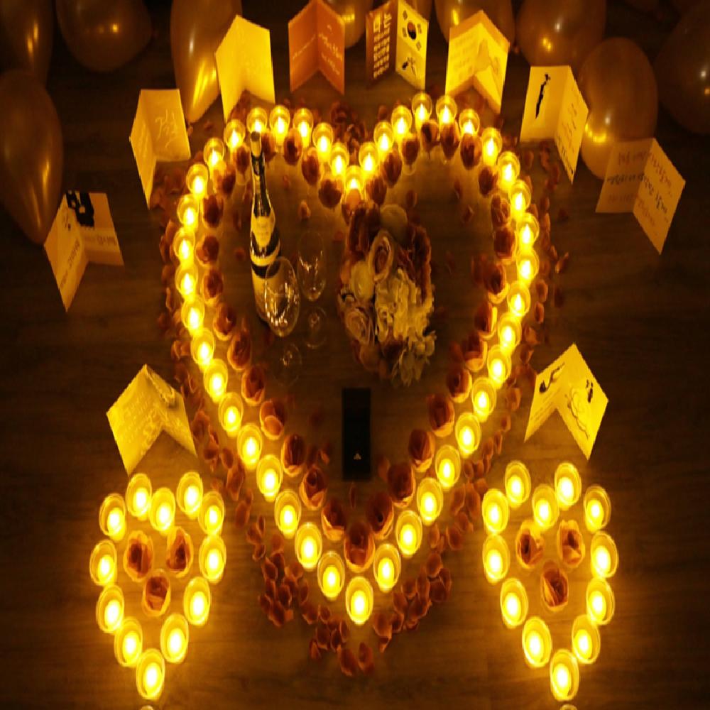luvhunter Messege Card Proposal Event Tea Lilght Candles Set