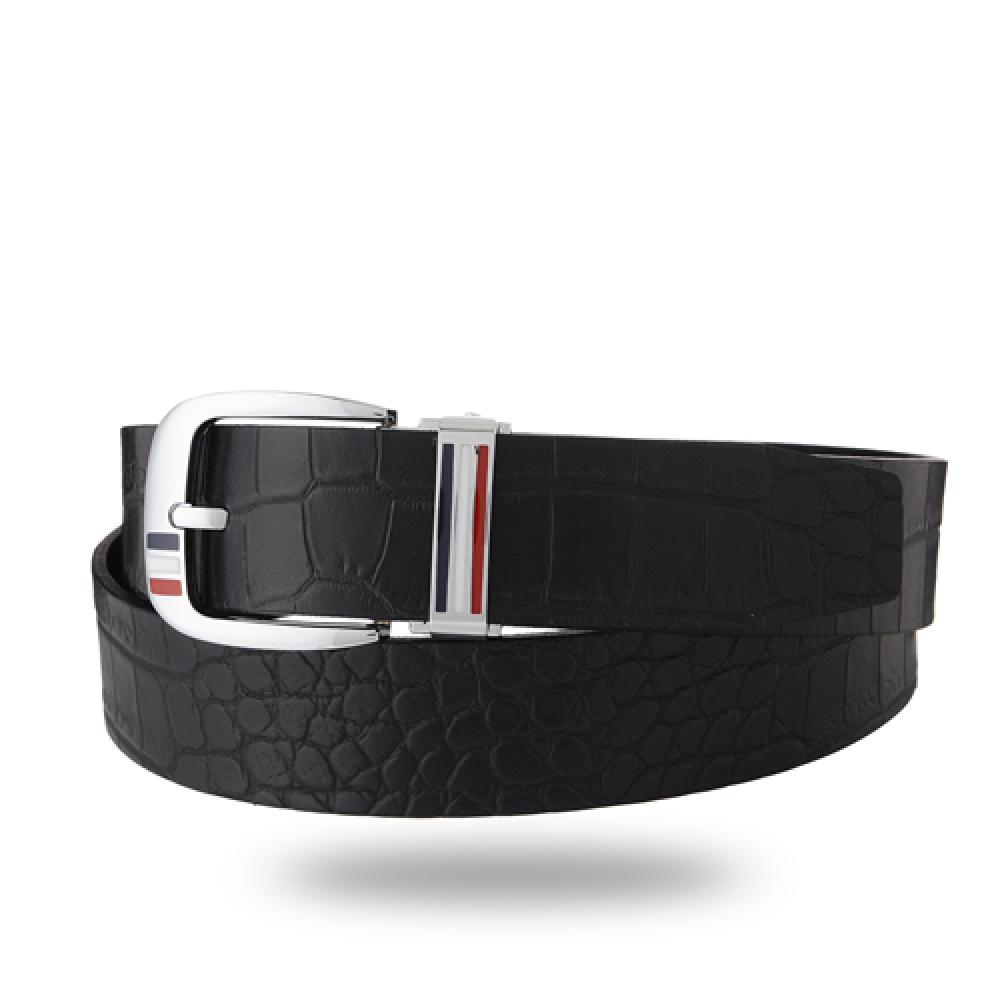 YEUNWOO cowhide Crocodile Pattern BELT x Round  Buckle