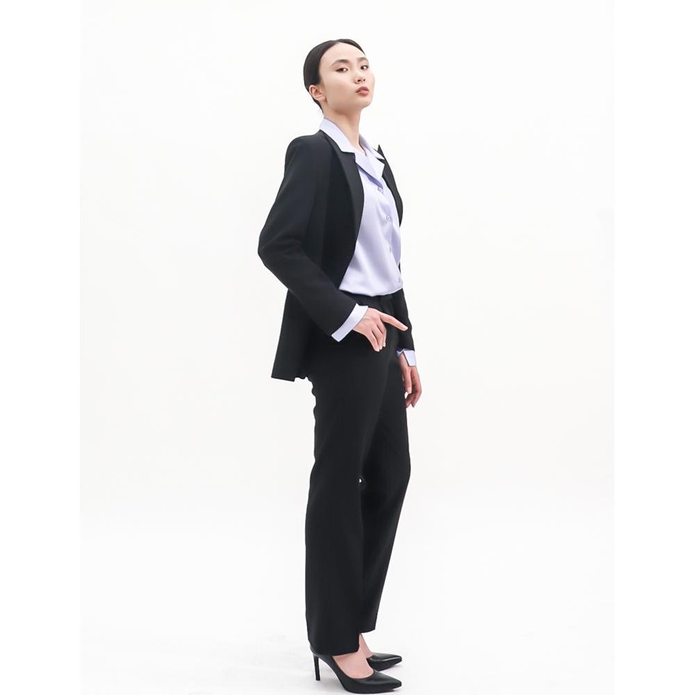 SUITHEEL LOOSE FIT BELTED SINGLE SUIT - BLACK