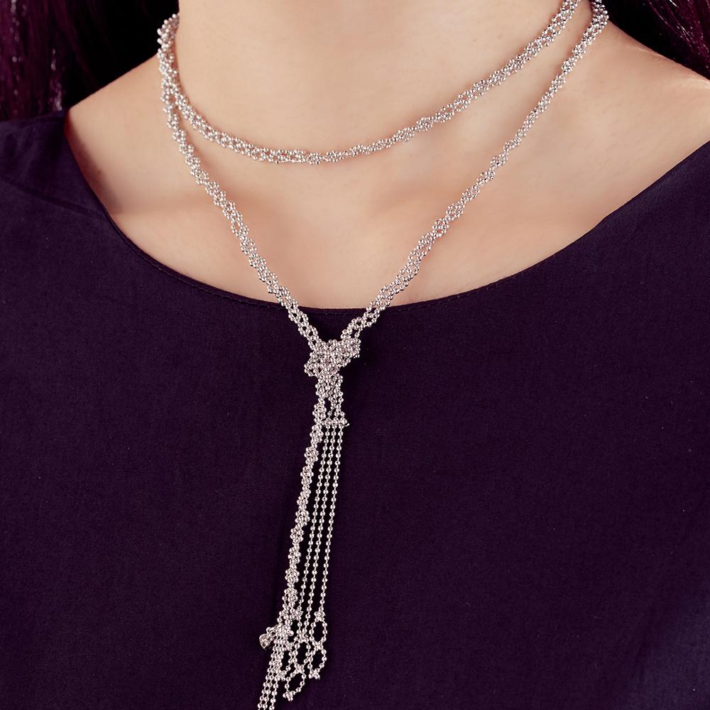 Silver embroidery crafted Scarf Necklaces : K369