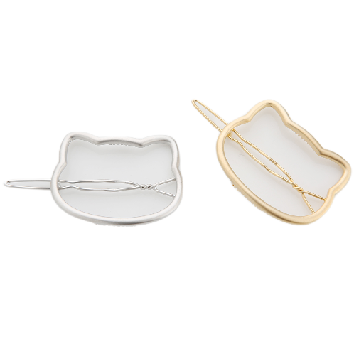 Jinccecil Cat hairpin - Matte Gold | an automatic pin ,fashion hairpin, Korean Wave, fashion items, fashion items, fashion instruments, fashion instrument