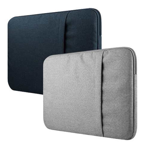 FLUX  laptop pouch slim canvas for 13 inch  and 15 inch  (gray, navy)