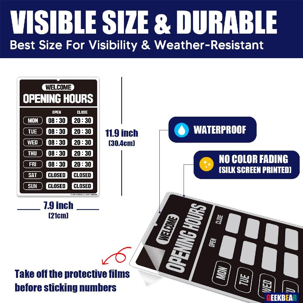 Opening Hours Sign(Black)