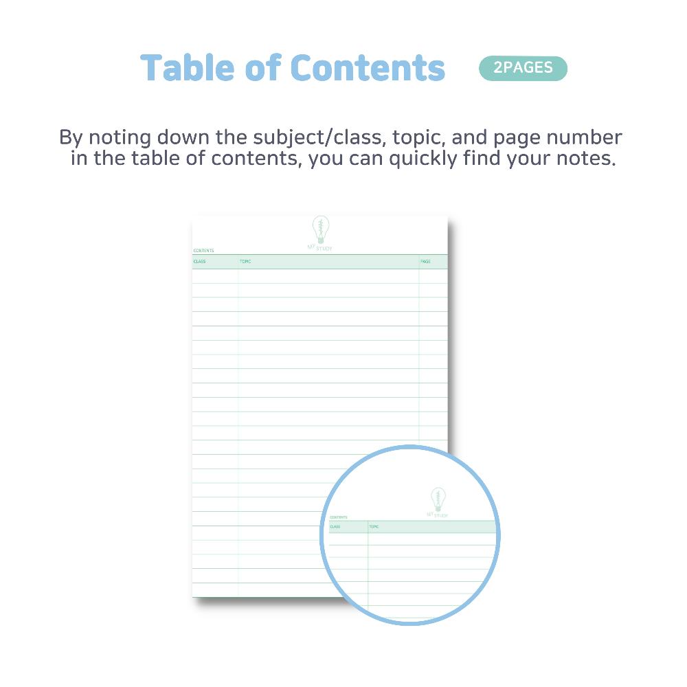 Cornell notes notebook/ Cornell Style Spiral Notebook / 50 Sheets (100 Pages), 7.17" x 10.12"(B5), B