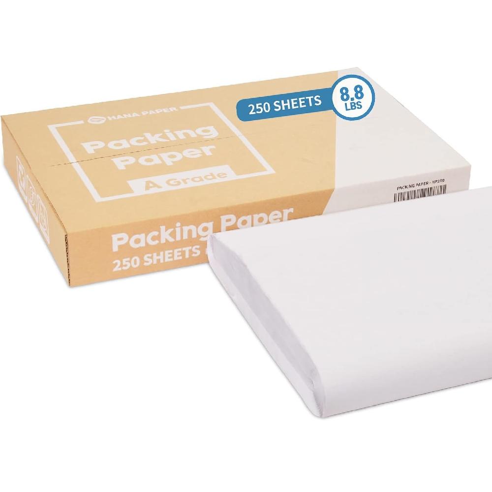 HANA PAPER 30.5" x 17" Large Size (250 sheets, 9.5lb) Packing Paper Sheets for Moving, A grade of Ne