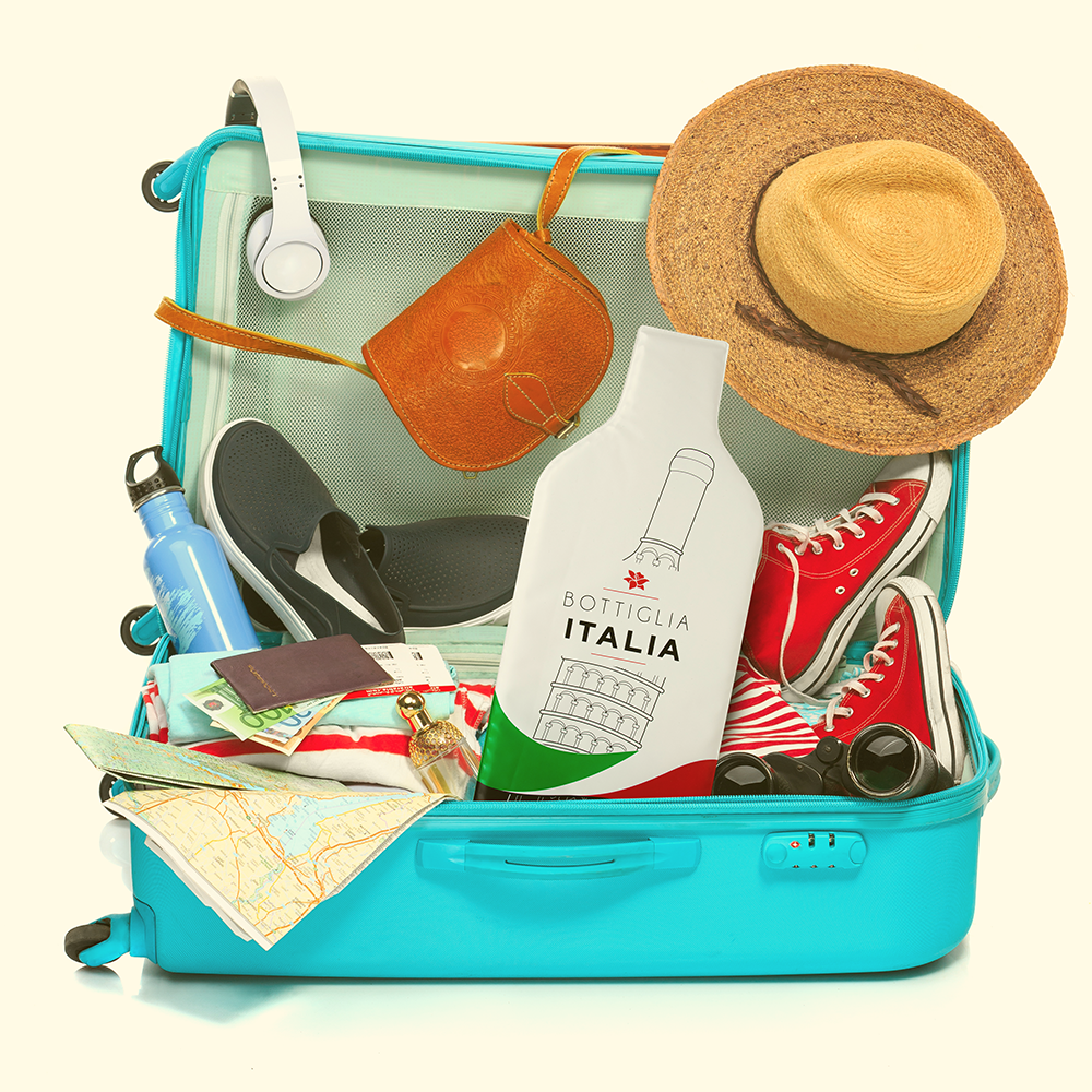 Bottle Italy (1set 3pcs) | Reusable Wine Travel Protector Sleeves for Glass Bottles