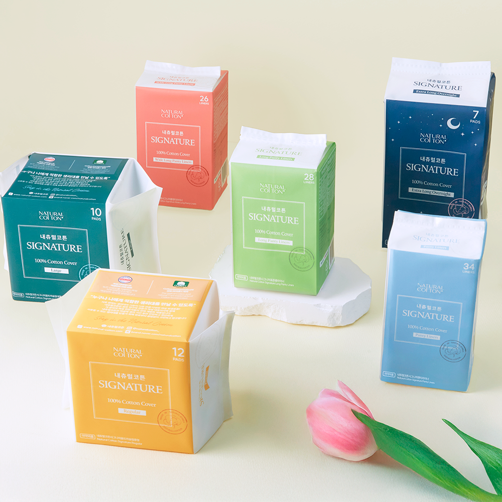 Natural Cotton Signature Cotton Cover Sanitary Pads, Panty Liners