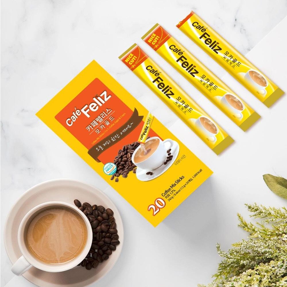 CAFE FELIZ Mocha Gold Instant Coffee (0.42oz X 100ea) Coffee Mix Powder