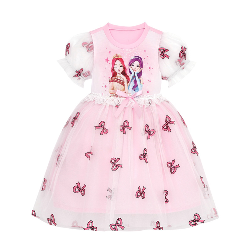 Secret Jouju Girl's Raffim Half-Sleeved One-Piece Dress Pink 150