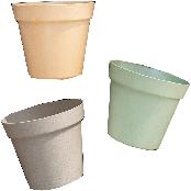 Freefactory Flower Plant Pot with Drainage Holes and Saucer Tray(Large/Ivory)