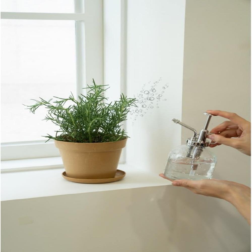 Freefactory Flower Plant Pot with Drainage Holes and Saucer Tray(Medium/Brown)