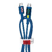Haribo 100W Type-C Cable LCD Display Super Fast Charging High-Speed Data Transfer 1.5m Tangle-Free