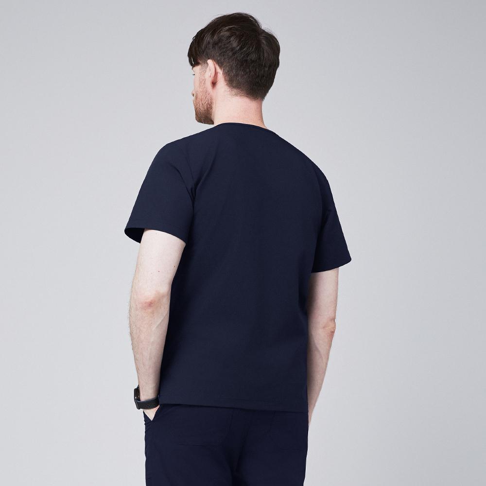 Men's-3-Pocket-Scrub-Top-Navy